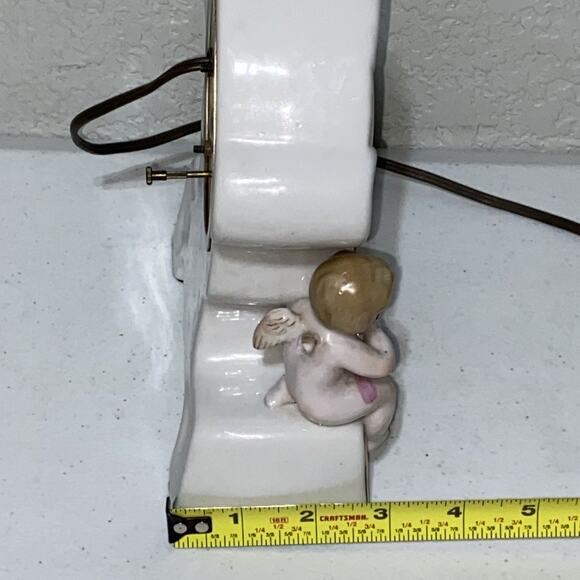 VTG SGK China Made In Occupied Japan Clock Cherub Floral Mantle Desktop WORKS - Picture 8 of 10